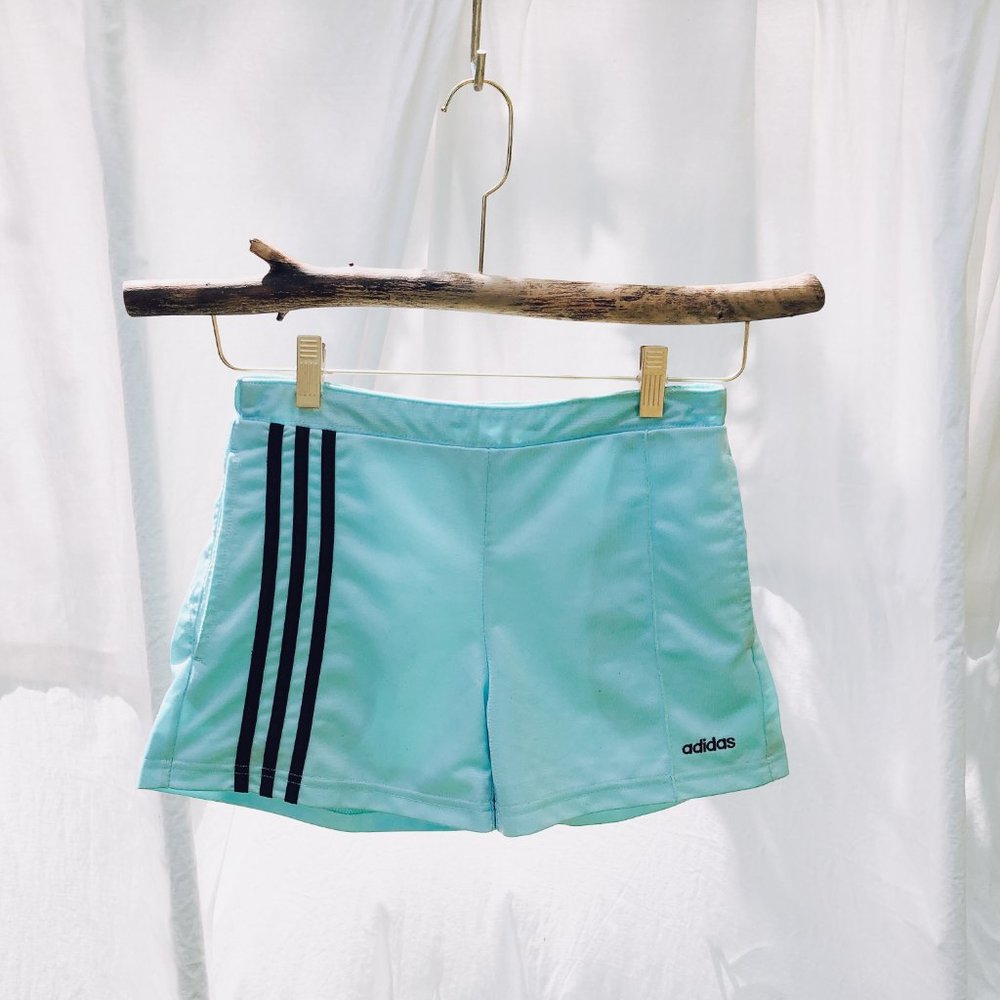 Vintage adidas blue mini shorts